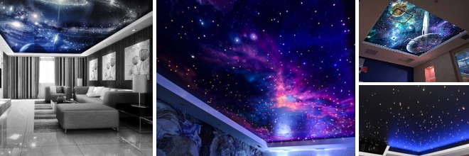 Натяжной потолок со звездным небом